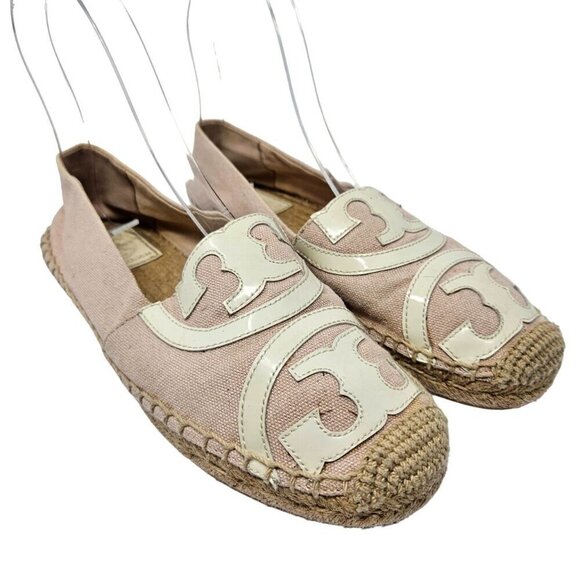 Tory Burch Poppy Espadrille Flats Shoes Pink Women’s Size 6 Preppy Spring Summer - Picture 1 of 15